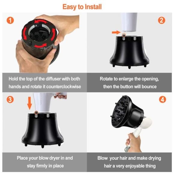 Universal Hair Diffuser, Hair Dryer Diffuser Attachment for Curly and Wavy Hairs - Picture 5 of 8